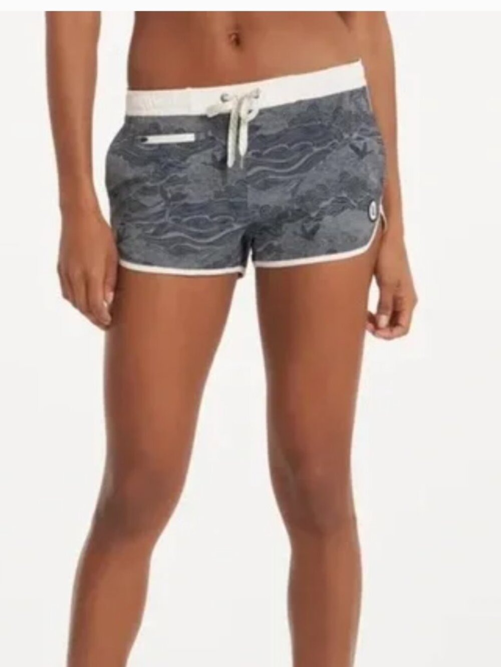 Vuori Tavi Shorts Midnight Ocean Gray White Size Small Mid Rise Short Length